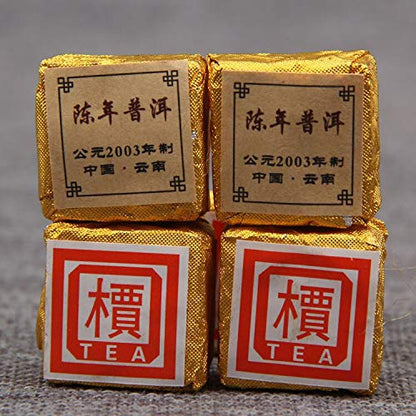 FullChea - Mini Puerh Tea 2003 Year - Shu Pu Erh Tea - Pu-erh Tea - Ripe Puer Chinese Tea - Detox Cleanse (8.8oz / 250g)