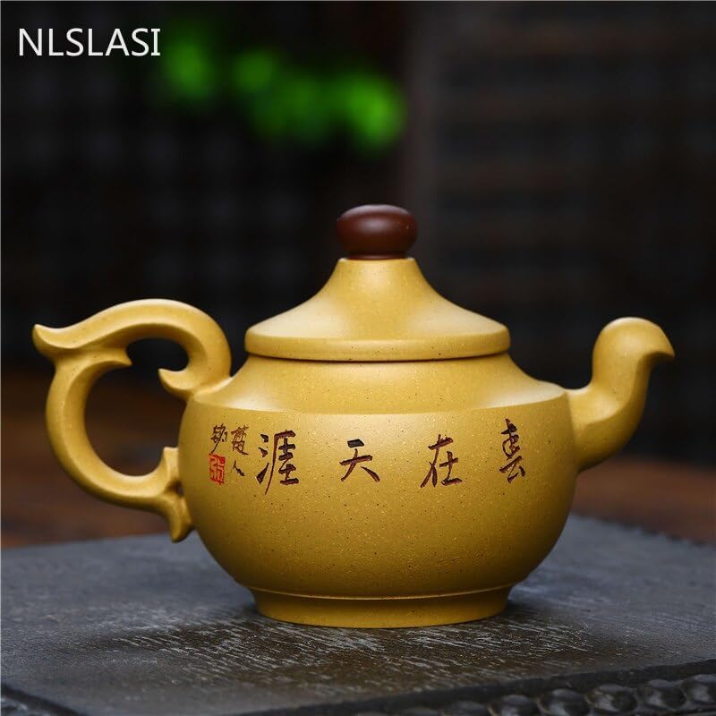 Yixing Handmade Gold Segment Clay Teapot Zisha Teapot Chinese Tea Ceremony