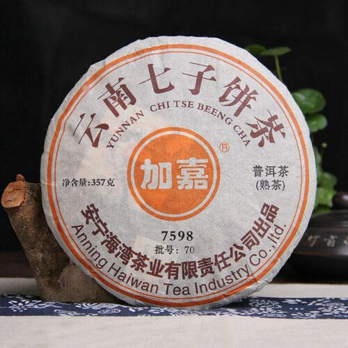 Jia Jia 7598 Lao Tong Zhi Anning Haiwan Yunnan Pu-erh Tea Cake 2007 357g Ripe Shou Puer Tea Pu Erh