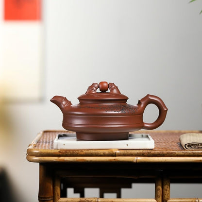 SILINE Yixing Clay Teapot 9 Oz/270ml,Chinese Officially Certified Master Handmade Zisha Tea Pot Collection (Bian XiShi,Zini Purple Clay)