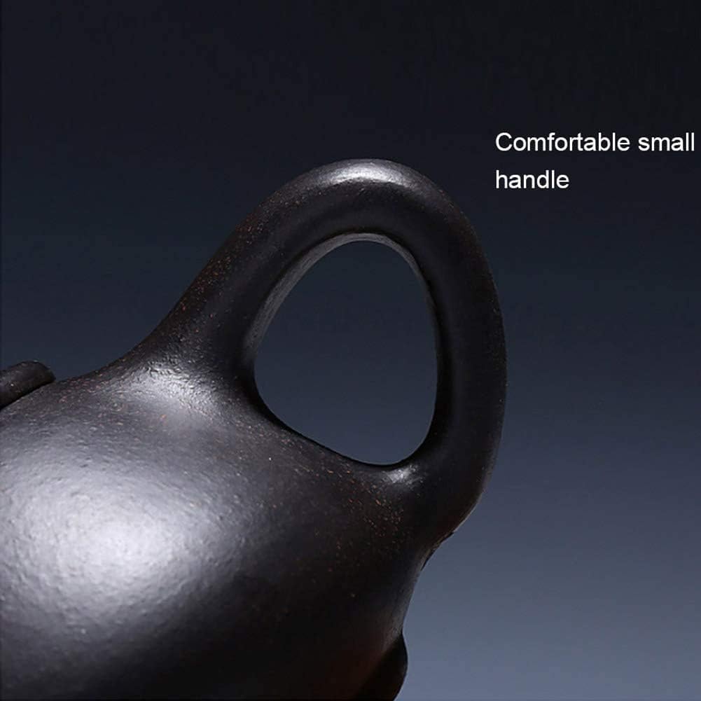 Teapot ChineseZisha Genuine Black Zini Clay Shipiao Infusers Loose Tea (Pot black jingang)