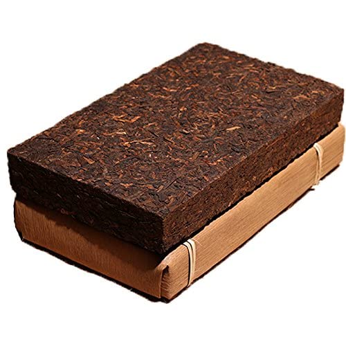 （普洱熟茶）Yunnan Pu'er tea brick,fermented tea since 2009 organic black tea Pu'er fermented tea Pu-erh Tea 500g pakage by traditional method with bamboo leaves pu er tea