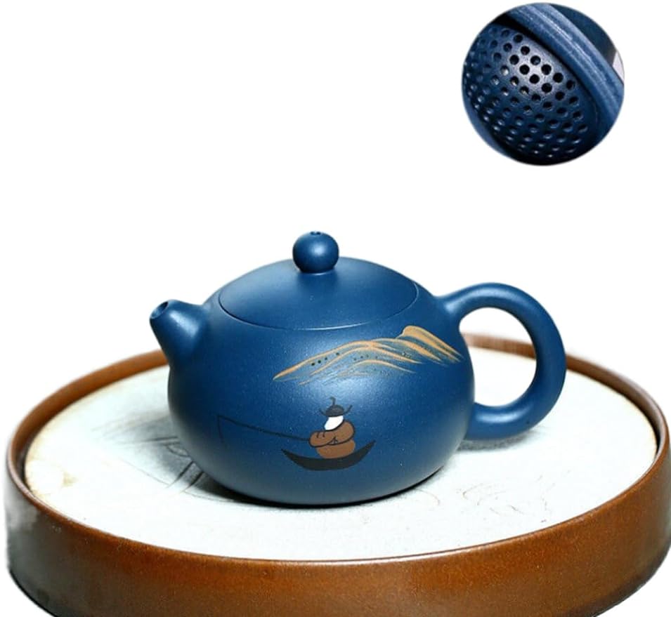 Zisha pot handmade Xishi teapot hand painted teapot tea set 200ml