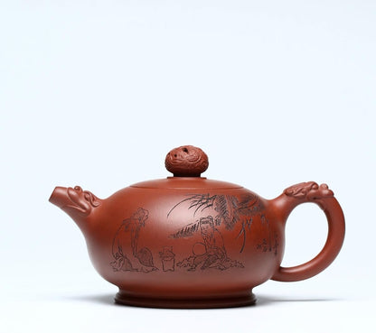 SILINE Large Yixing Clay Teapot 16.9 Oz/500ml,Chinese Officially Certified Professor Master Handmade Zisha Tea Pot Collection (ZhuanFang,Green Clay)