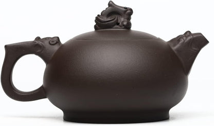 SILINE Zisha Tea Pot,Chinese Real Yixing Clay Handmade Teapot 10 Oz,Brew Kung Fu Loose Leaf Tea Maker