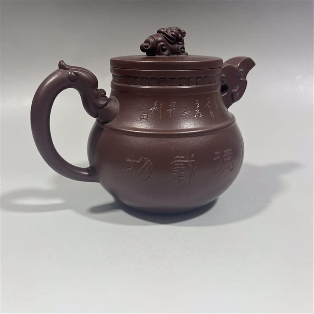 ADUH China Yixing Teapot Handmade Zisha Pot Flat white tiger pot Zisha pot Da Bin 450ml