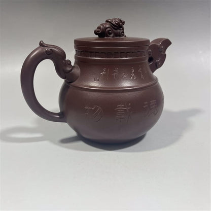 TAOBAO China Yixing Teapot Handmade Zisha Pot Flat white tiger pot Zisha pot Da Bin 450ml