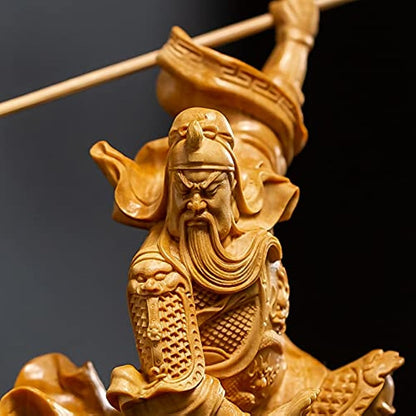 WJCRYPD Buddha Statue of Guan Yu Three Kingdoms Guandi Buddha Statue Solid Wood Feng Shui Decoration Boxwood Wood Carving Bodhisattva Home Decoration Buddha Statue SurongL (Size : 15CM)