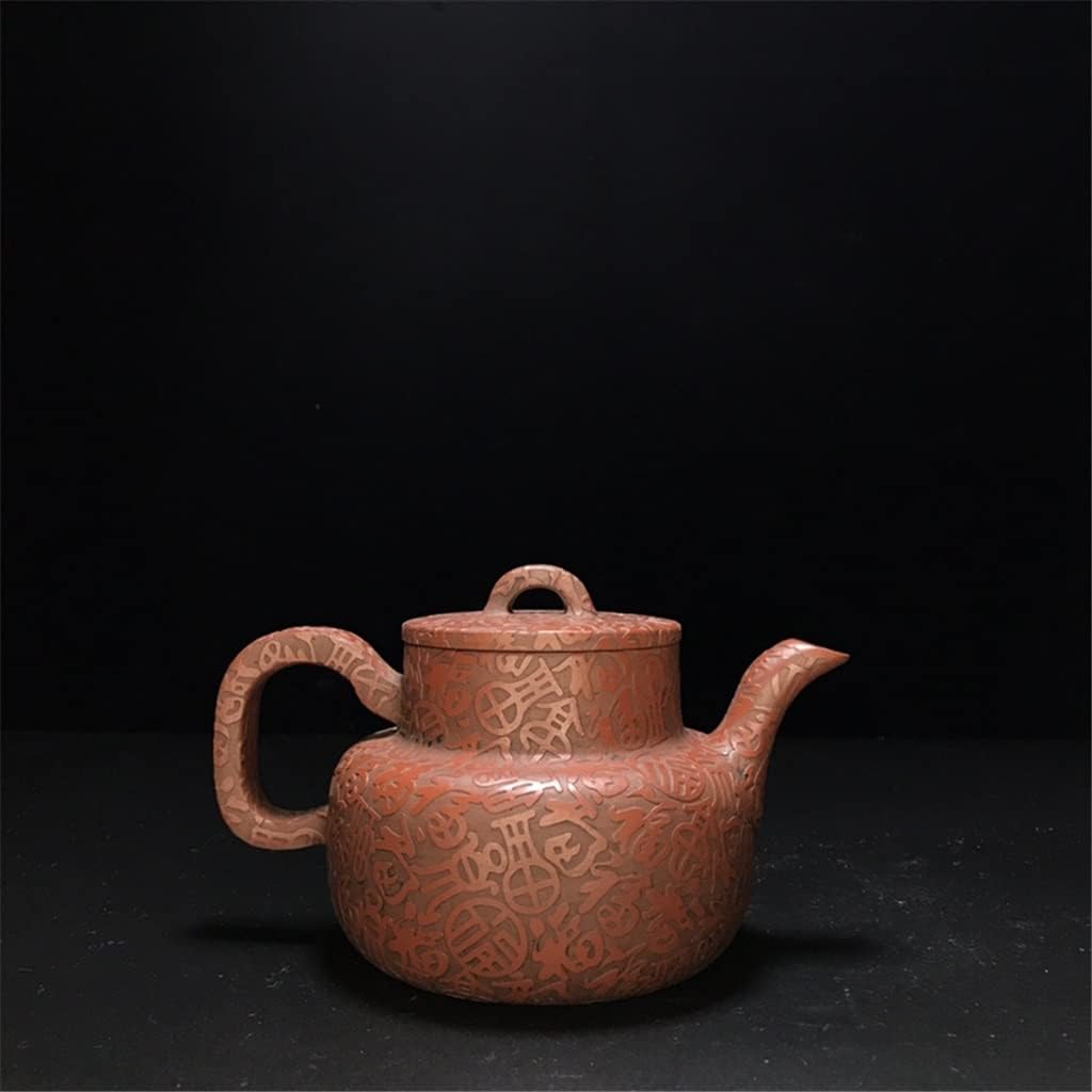 ADUH China Yixing Teapot Handmade Zisha Pot Flat white tiger pot Zisha pot Da Bin 450ml