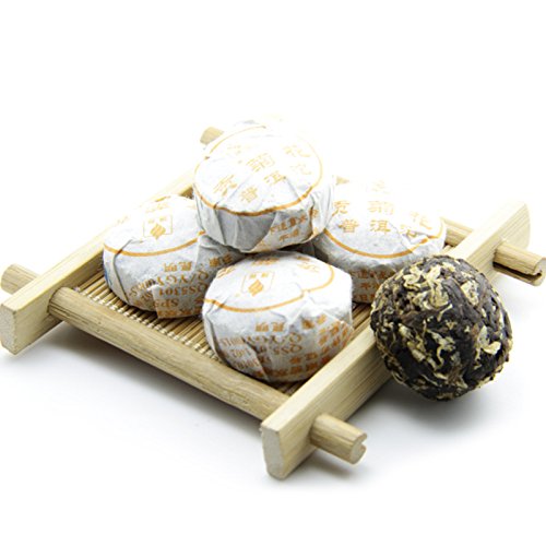 40pcs Cooked Chrysanthemum Flavor Puerh Tea - Ripe(Shu) Mini Tea Tuo Cha -Yunnan Shou Pu-erh Tea -Compressed Pu erh Tea - Puer Tea Loose Leaf- Bird's Nest Shape Pu'er Mini Tuo Cha with Gift Bag