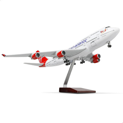 747 1/160 Large Scale Airplane Model -17 inches (Long) for Boeing 747 Prebuilt Airplane Model for Adult Plane 747 with Stand for Aviation Enthusiasts Gifts or Display Decorations