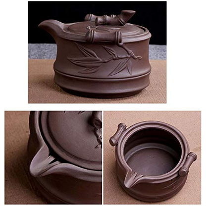 Goclothod Chinese Kungfu Teapot Handmade Yixing Zisha Tea Set Purple Clay Teapot Ceramic Teapot Teacups (Purple Clay)