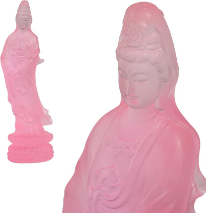 Transparent Guan Yin Statue - Handmade Resin Quan Yin Statues,Kwan Yin Statues,Quan Am Statue,Kuan Yin Statue,Guanyin Statue for Meditation Altar, Female Buddha Statue-Goddess of Mercy and Compassion