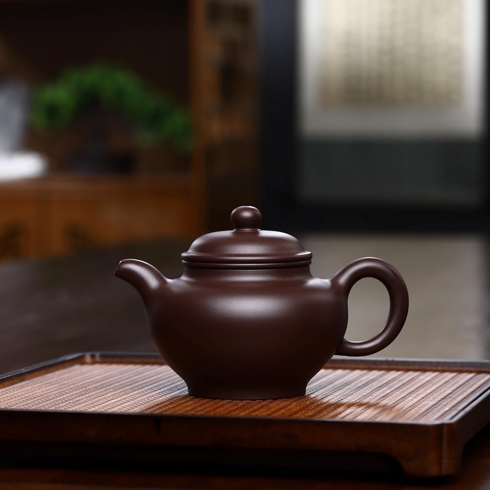 SILINE Yixing Clay Teapot 8.4 Oz /250ml,Chinese Officially Certified Master Handmade Zisha Tea Pot Collection (FeiHong,Dicaoqing Purple Clay)