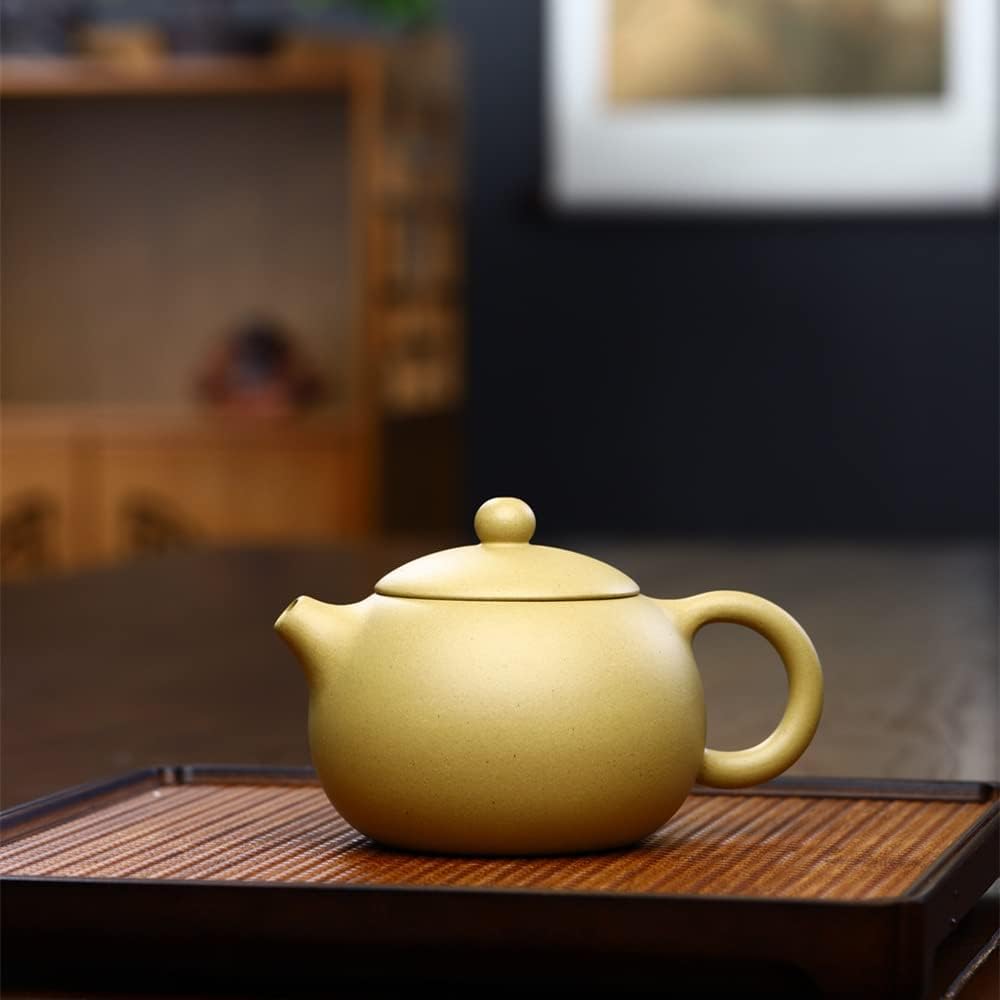 Teapot Chinese Yixing Clay Yellow Xishi Pots Large Capacity 400ml Infuser for Loose Tea (Large capacity)