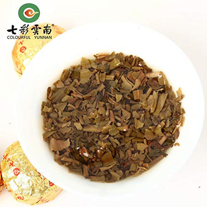 3g*15 capsules七彩云南普洱茶Raw Puer Tea (天香生茶) Yunnan Pu-erh Tea 45g（1.59OZ）Unfermented Chinese black tea, daily drinks and gifts