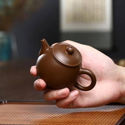 160ml Small Capacity Kung Fu Zisha Teapot Machine Made Hand Play Tea Pot Ball Hole Filter