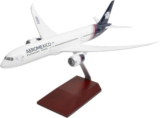 SkyMarks Daron Aeroméxico 787-9 1/200 Collectible Injection-Molded Plastic Airplane Model with Plastic Display Stand for Ages 14+