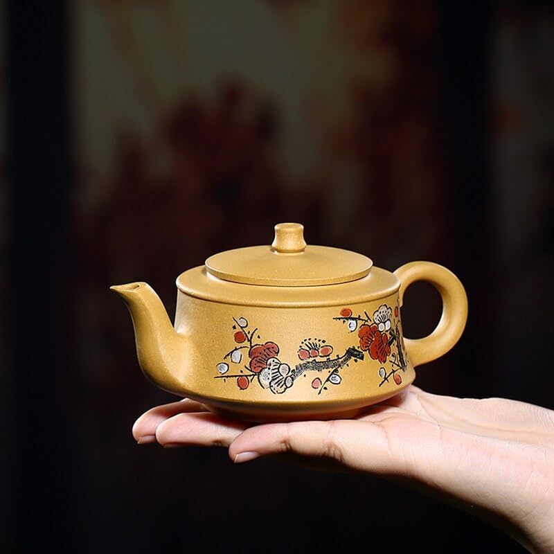 240ml Zisha Teapot Plum Blossom Teapot Chinese Tea Ceremony Pu'er Tea Tea Set Pot Drinking Crafts