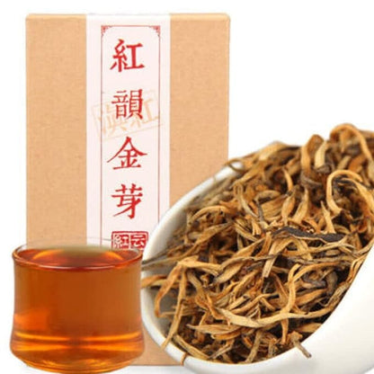 Jin Ya Chinese Black Tea Dianhong Gold Bud Red Rhyme Dian Hong Natural Tea 70g/Bag (2 Boxes)