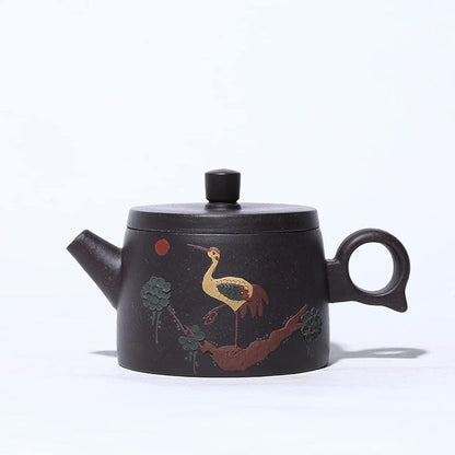 FURLOU Black Gold Sand Songhe Yannian Teapot Zisha Teapot Handmade Pot Kung-fu Teaware Purple Clay Drinkware Teapots