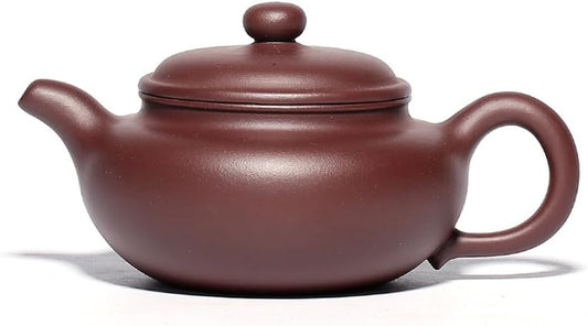 Teapot 12Oz Chinese Yixing Zisha Clay Pottery Handmade Fanggu Tea Pot Ceramics Kungfu Kettle (purple mud)