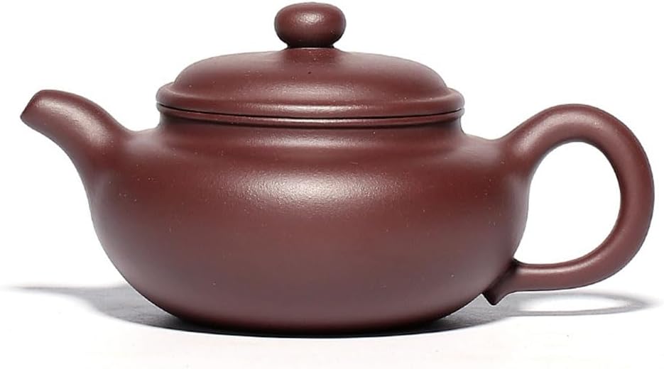 Teapot 10Oz Chinese Zisha Clay Pottery Handmade Fanggu Tea Pot Ceramics Black Mud Heijingang Kungfu Kettle (Black)