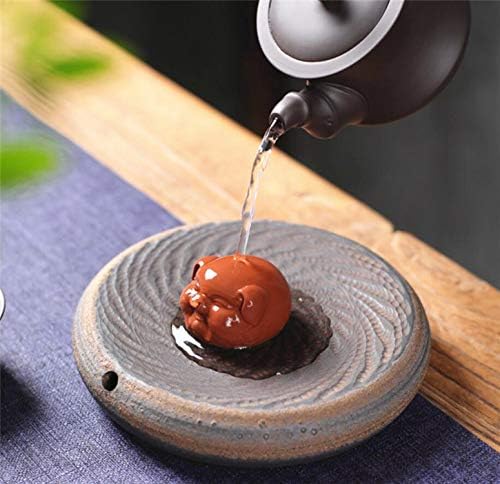 EatingBiting 3.1" Chinese Zisha Tea Pet Pig Tea Pet Handmade Purple Clay Tea Pet for Kungfu Gift Ceremony Decoration mostly ceramic crafts made with purple sand or pure mud