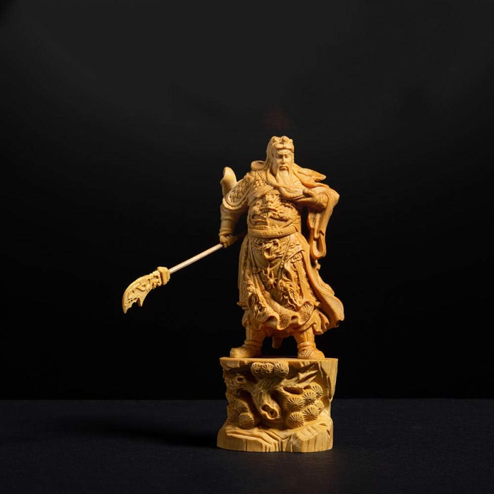 Statue and Figurines Home Guan Gong with Yu Wood Hero Statue Wall Decorate Crafts Erye