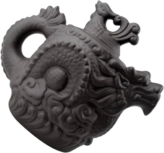 CIYODO Dragon Phoenix Purple Clay Teapot Frog Teapot 510 Teapot Warmer Clay Zisha Teapot Cast Iron Teapot Mini Tea Cups Phoenix Teapot for Home High Capacity Travel Teapot