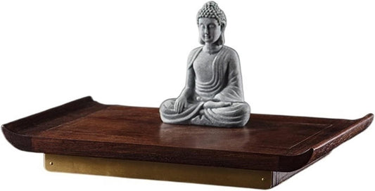 HASMI Table Buddha Altar Shelf Small and High-end Solid Wood Niches, Wall Mounted Buddha Cabinets, Shrines, Guanyin Bodhisattva, and Buddha Offering Tables and Tables Statue Stand