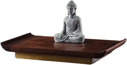 HASMI Table Buddha Altar Shelf Small and High-end Solid Wood Niches, Wall Mounted Buddha Cabinets, Shrines, Guanyin Bodhisattva, and Buddha Offering Tables and Tables Statue Stand
