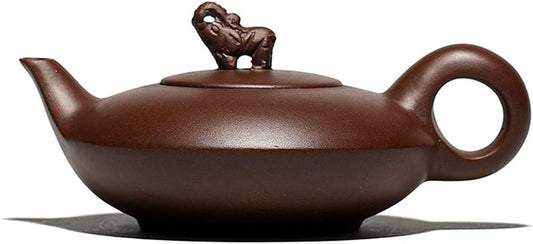 Chinese Yixing Purple Clay Handmade Half Moon Tea Pot Zisha Zi Ni Teapot 200cc