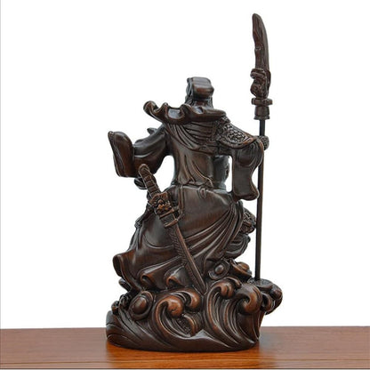 Resin Guan Yu Statue, Exquisite Guan Gong Figurine Sculpture for Home Decor and Gifts, Ornamental Warrior Art Piece