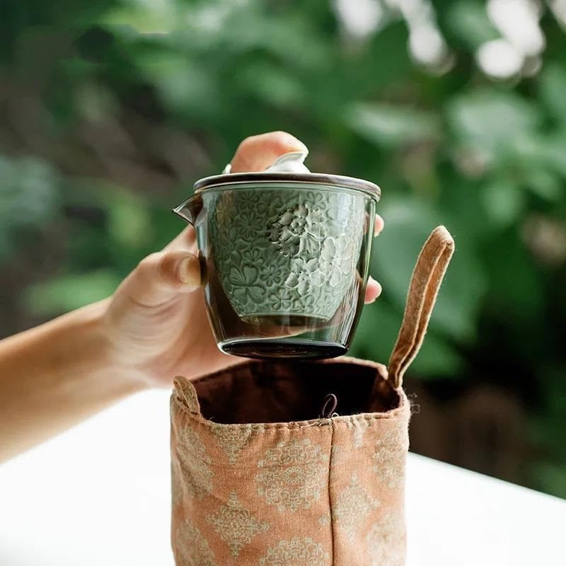 Afternoon Tea Set Pure Hand Painted Silver Tea Set Kit Japanese Embossed Rabbit 1 Pot 2 Cups Tea Maker Outdoor Camping Stock Bags Tea Set For Adults