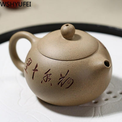 Zisha teapot Zisha Xishi pot famous handmade beauty raw ore purple mud custom Chinese tea set 120ml