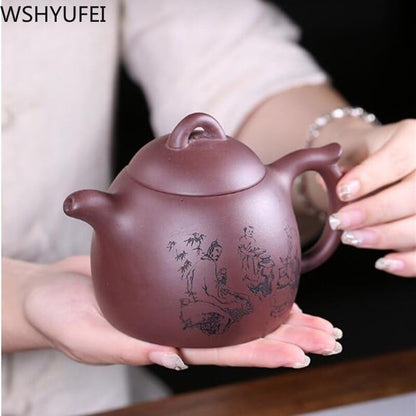 Zisha filter teapot Chinese famous handmade tea set kettle tea infuser genuine personalized gift 370ml