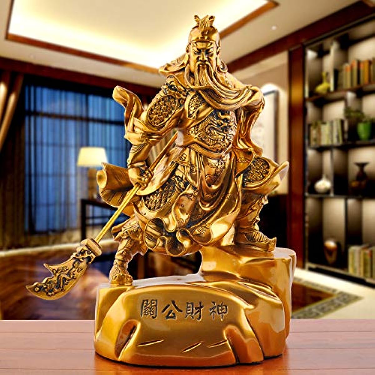 Lemail wig Gilt Copper Guan Public Guan Yu God of Wealth Guan Erye Living Room Home Decoration Ornaments Dedicated to Buddha statues鎏金铜关公关羽财神爷关二爷客厅家居装饰品摆件供奉佛像