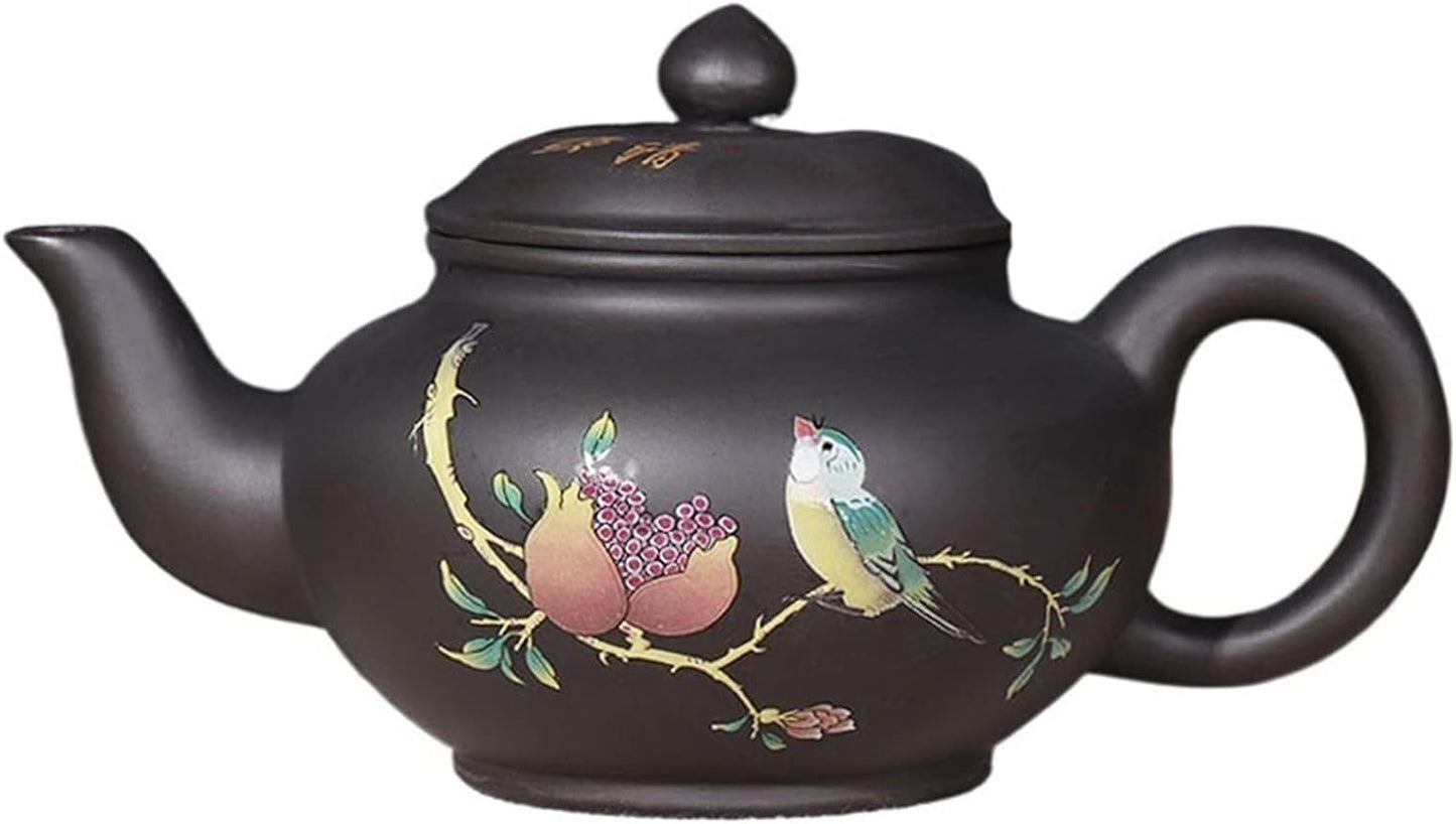 Teapot 300ML Zisha Tea Maker Hand Painted Teapot Chinese Kung Fu Teapot Tea Set Gift Suitable For Black Tea, Green Tea, White Tea Tea Kettle