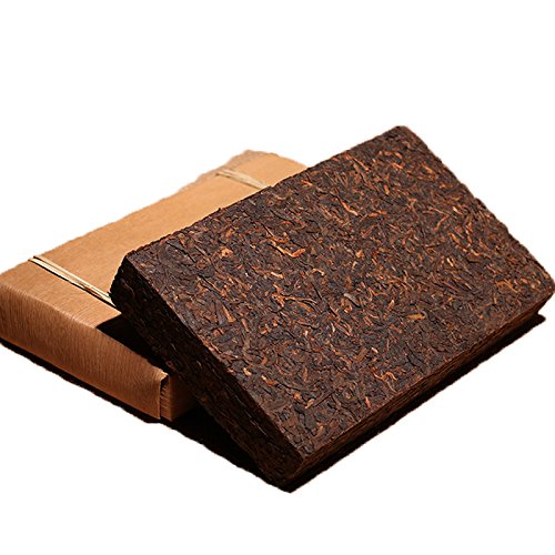 （普洱熟茶）Yunnan Pu'er tea brick,fermented tea since 2009 organic black tea Pu'er fermented tea Pu-erh Tea 500g pakage by traditional method with bamboo leaves pu er tea