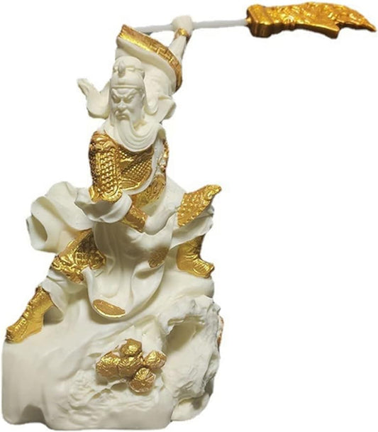 Aritjt Guan Yu Statue Guan Gong Three Kingdoms Feng Shui Gold-Plated Home Decorations