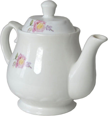 European Style Porcelain Teapot, Coffee Tea Water Pot Vintage Ceramic Kettle (18oz)