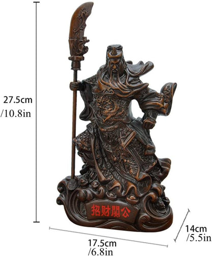 Resin Guan Yu Statue, Exquisite Guan Gong Figurine Sculpture for Home Decor and Gifts, Ornamental Warrior Art Piece