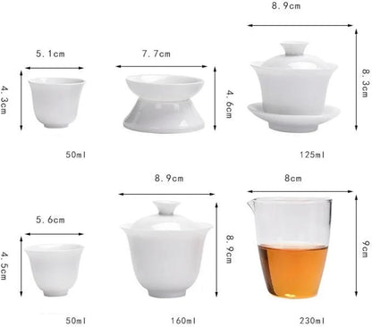 Afternoon Tea Set Gift Tea Set Ceramic Bowl Set Teaware White Porcelain Tea Set Travel Tea Set Opening Gift Kung Fu Tea Set Chinese Tea Set For Adults