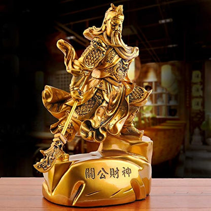 Lemail wig Gilt Copper Guan Public Guan Yu God of Wealth Guan Erye Living Room Home Decoration Ornaments Dedicated to Buddha statues鎏金铜关公关羽财神爷关二爷客厅家居装饰品摆件供奉佛像