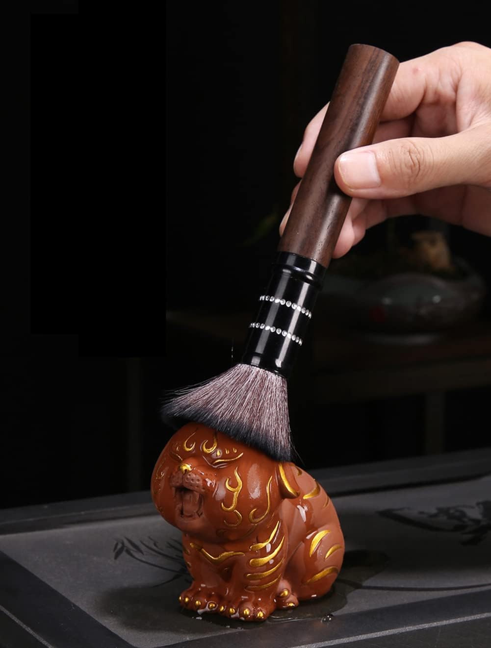 Hoobar Tea Pet Zisha Kung Fu Tea Accessories Cute Tiger Ceramic Decoration Ornaments for Tea Fans Tiger