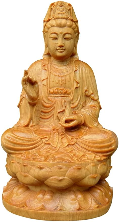 YQLKD Statue Solid Wood Guanyin Statue Buddha Statue Ornaments Carving Crafts