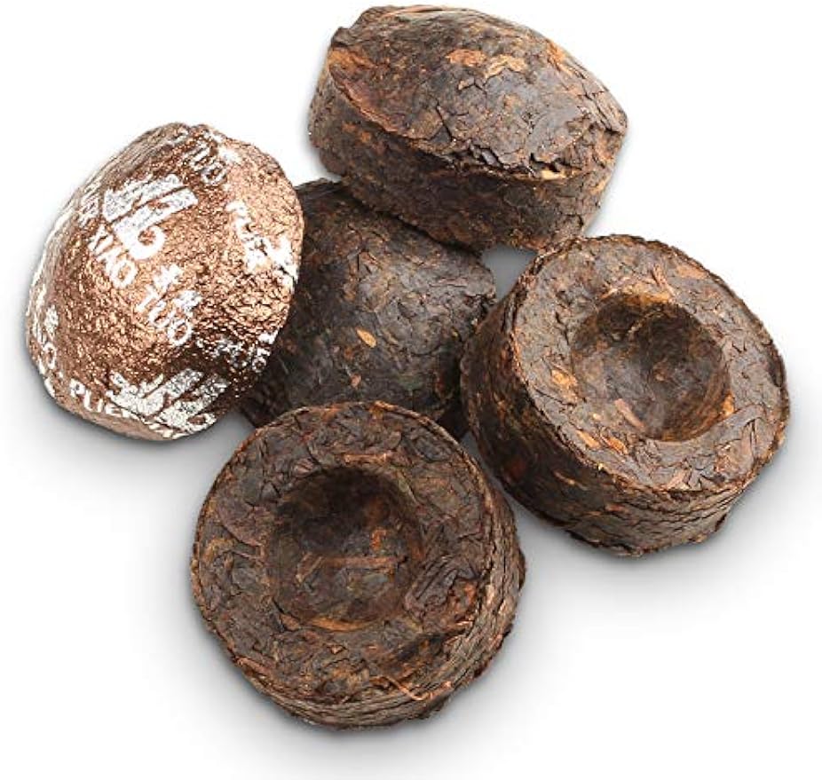Jinglong Tea Factory - Puerh Tea Mini Tea Cakes (50 Pcs) Ripe Mini Tuocha (8.8 Ounce)