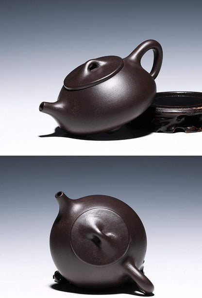 Teapot ChineseZisha Genuine Black Zini Clay Shipiao Infusers Loose Tea (Pot black jingang)