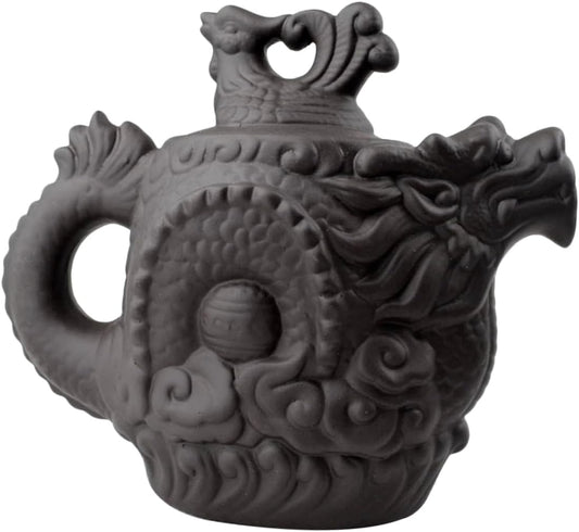 MARMERDO Dragon Phoenix Purple Clay Teapot Tea Pot Tea Kettle Ceramic Clay Zisha Teapot Porcelain Kettle Cast Iron Teapot Portable Tea Kettle Traditional Tea Kettle Yixing Vintage Travel